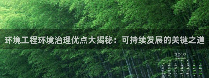 凯发官网入口首页：环境工程环境治理优点大揭秘：可持续发展的关键之道