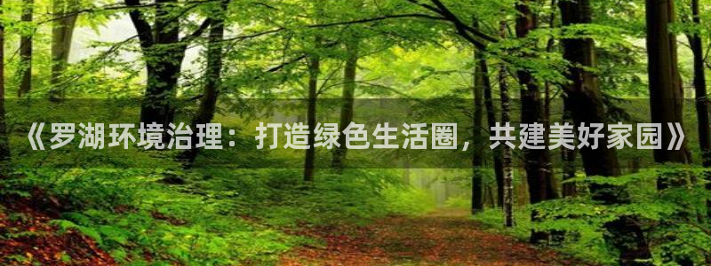 凯发k8天生赢家一触即发|《罗湖环境治理：打造绿色生活圈，共建美好家园》
